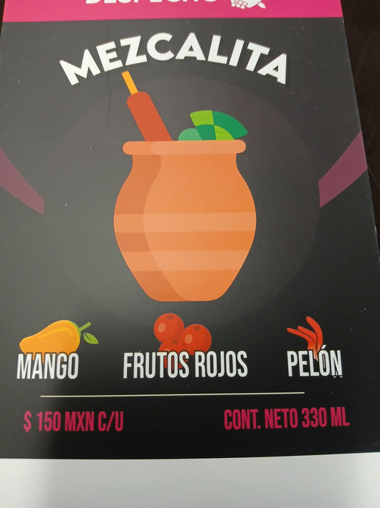PUBLICADAD MEZCALITA (mango, pelón, fresa y frutos rojos) $150